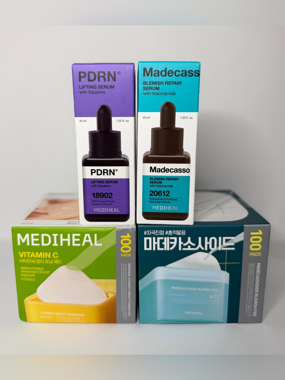 NEW Mediheal Skincare Bundle – PDRN, Madecassoside, Vitamin C Pads & Blemish Pad